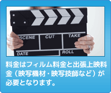 料金は出張上映料金などが必要になります。